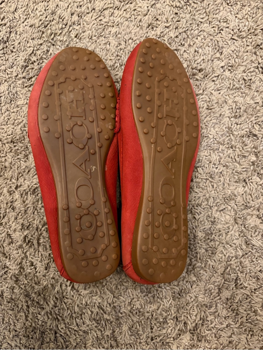 Coach Fredrica red nubuck suede driving loafers for Women - Picture 4 of 9